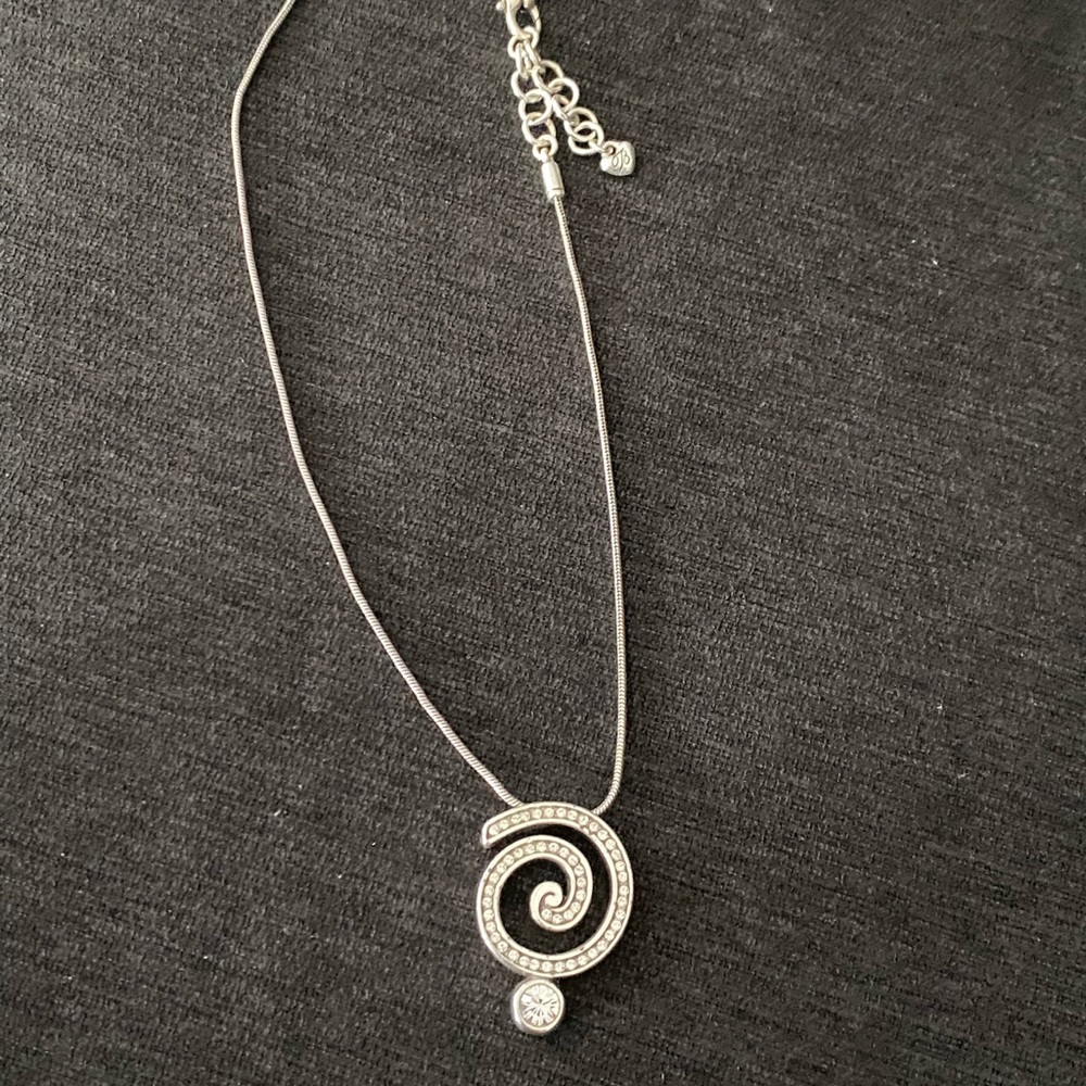 Brighton reversible swirl cz necklace.